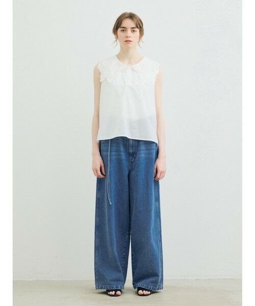 MARMARMAR / マーマーマー シャツ・ブラウス | MARMARMAR レースカラーノースリーブシャツ（オフホワイト(color11)）