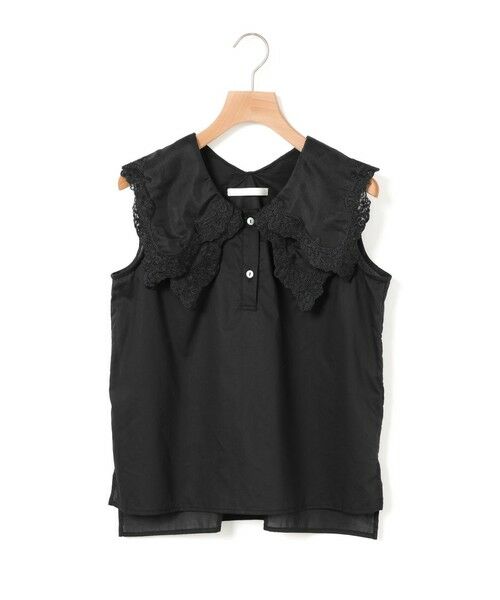 MARMARMAR / マーマーマー シャツ・ブラウス | MARMARMAR レースカラーノースリーブシャツ（ブラック(color99)）