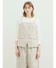 MARMARMAR / マーマーマー ベスト | MARMARMAR リネン混ビスチェ風ベスト