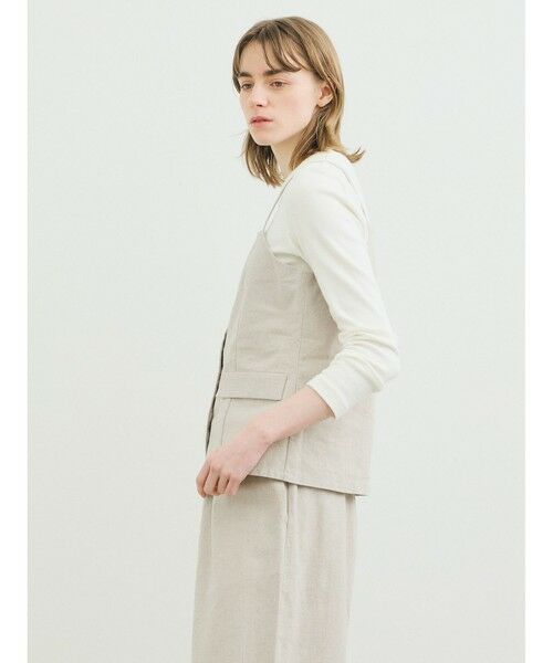 MARMARMAR / マーマーマー ベスト | MARMARMAR リネン混ビスチェ風ベスト | 詳細6