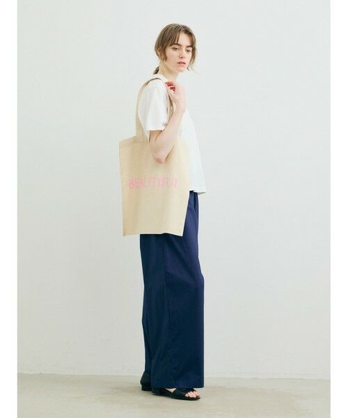 MARMARMAR / マーマーマー トートバッグ | MARMARMAR プリントトートバッグ(BEAUTIFUL)（キナリ×ピンク(color11)）