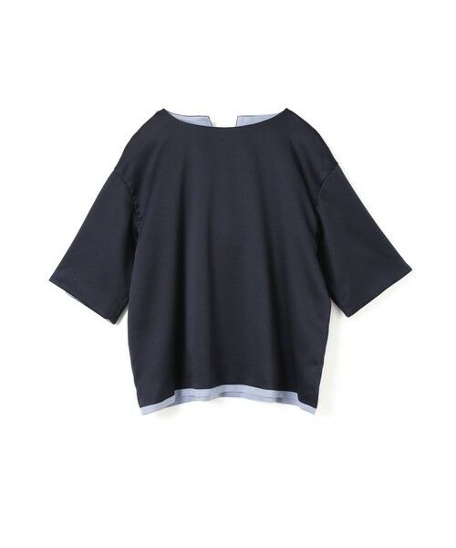 MARMARMAR / マーマーマー カットソー | MARMARMAR サテンTシャツ（ネイビー×ブルー(color77)）