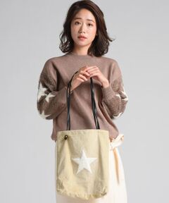 【socolla】バッグセット袖スターニットプルオーバー