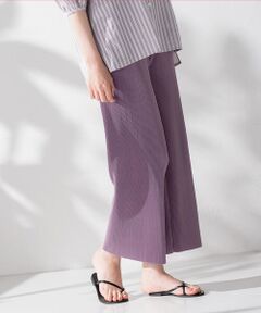 【socolla】【WEB別注カラーあり】楊柳プリーツストレートパンツ