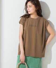 【socolla】タックショルダーロゴTシャツ≪手洗い可能≫