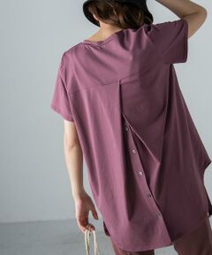 バック釦デザインTシャツ≪手洗い可能≫