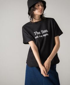 シャーリング楊柳ロゴＴシャツ≪洗濯機で洗える≫