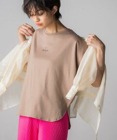 【socolla】neverロゴタックショルダーTシャツ≪洗濯機で洗える≫