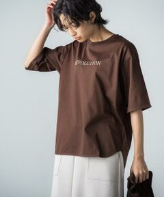 5分袖フロッキーロゴTシャツ≪洗濯機で洗える≫