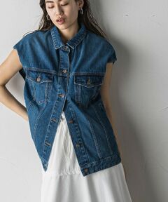 【socolla】WATER LESS DENIMオーバーベスト≪洗濯機で洗える≫