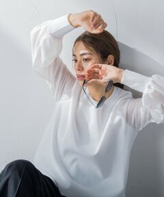 MAYSON GREY / メイソングレイ ニット・セーター | シアーギャザースリーブドッキングプルオーバー≪手洗い可能≫