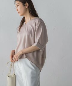 【WEB限定カラーあり】シャンブレー異素材ドッキングブラウス≪セットアップ対応≫