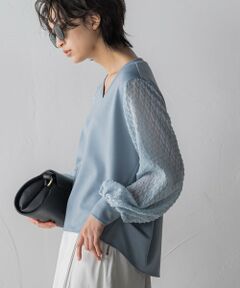 MAYSON GREY / メイソングレイ カットソー | 袖カットドビーポンチプルオーバー≪洗濯機で洗える≫