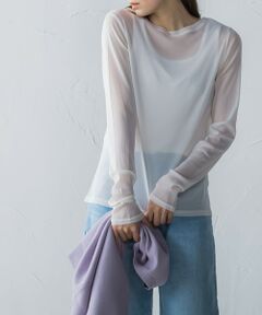 MAYSON GREY / メイソングレイ カットソー | 【WEB限定】パワーネットシアークルーネックプルオーバー≪手洗い可能≫