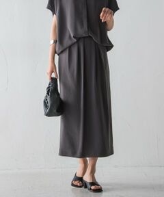 MAYSON GREY / メイソングレイ ミニ・ひざ丈スカート | 2WAYジョーゼットランダムタックスカート≪セットアップ対応/洗濯機で洗える≫