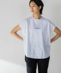 ロゴプリントフレンチスリーブTシャツ≪洗濯機で洗える≫