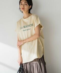 ロゴプリントタックTシャツ≪洗濯機で洗える≫