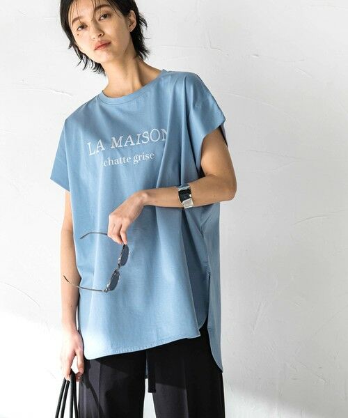 MAYSON GREY / メイソングレイ カットソー | ロゴプリントタックTシャツ≪洗濯機で洗える≫ | 詳細24