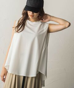 MAYSON GREY / メイソングレイ カットソー | 異素材ブロッキングノースリーブプルオーバー≪洗濯機で洗える≫