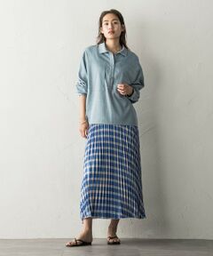 MAYSON GREY / メイソングレイ ミニ・ひざ丈スカート | ポプリンチェック柄プリーツスカート