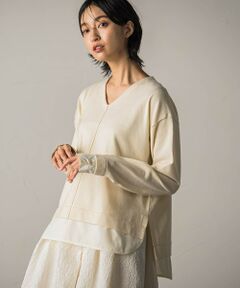 MAYSON GREY / メイソングレイ ニット・セーター | シャツレイヤードVネックニットプルオーバー≪手洗い可能≫