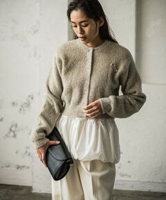 MAYSON GREY / メイソングレイ ニット・セーター | ラメフェザーショートカーディガン≪手洗い可能≫