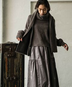 MAYSON GREY / メイソングレイ マフラー・ショール・スヌード・ストール | フェザーヤーンWフェイスフーディニットストール≪手洗い可能≫