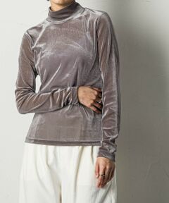 MAYSON GREY / メイソングレイ カットソー | ベロアメッシュハイネックプルオーバー≪手洗い可能≫
