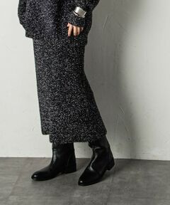 MAYSON GREY / メイソングレイ ミニ・ひざ丈スカート | ラメフェザーニットスカート≪セットアップ対応/手洗い可能≫