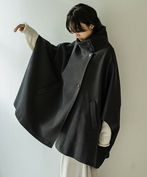 MAYSON GREY / メイソングレイ ダッフルコート | 【カタログ掲載】スタンドカラーポンチョ | 詳細13