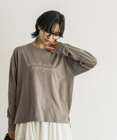 ハンドメッセージロゴロングTシャツ≪洗濯機で洗える≫