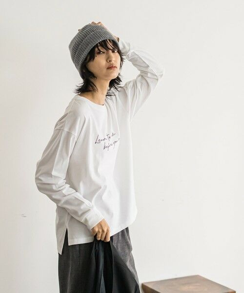 MAYSON GREY / メイソングレイ カットソー | ハンドメッセージロゴロングTシャツ≪洗濯機で洗える≫ | 詳細1