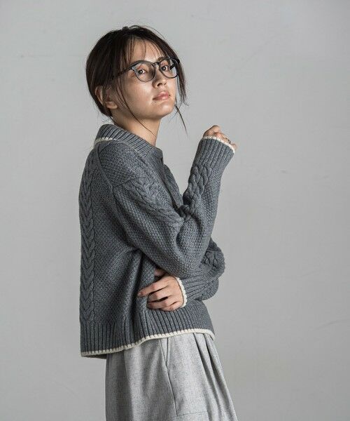MAYSON GREY / メイソングレイ ニット・セーター | 【カタログ掲載】襟付きケーブルニットプルオーバー≪手洗い可能≫ | 詳細10