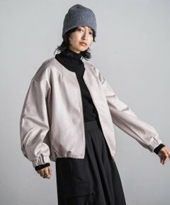 【WEB限定】マシュマロコーティングドロストノーカラージャケット≪手洗い可能≫