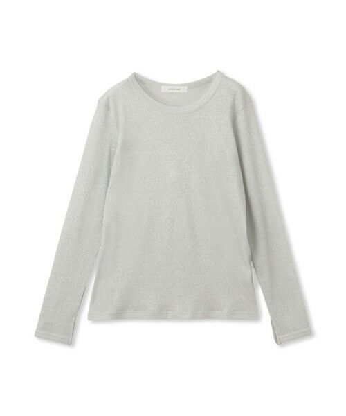 MAYSON GREY / メイソングレイ カットソー | チュール使いラメリブロングTシャツ≪手洗い可能≫ | 詳細3
