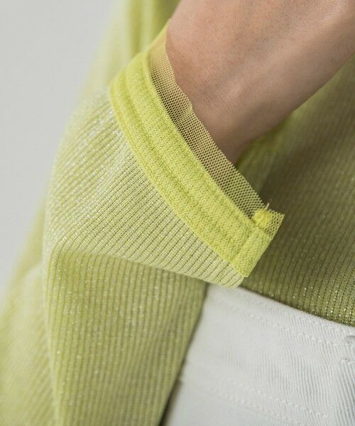 MAYSON GREY / メイソングレイ カットソー | チュール使いラメリブロングTシャツ≪手洗い可能≫ | 詳細10