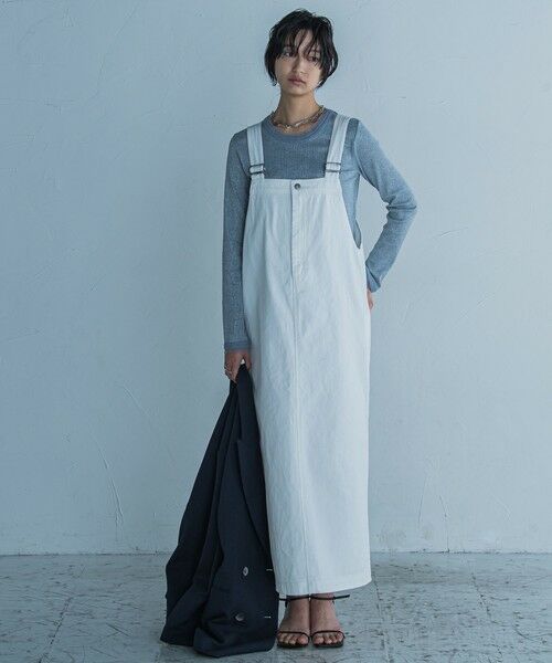 MAYSON GREY / メイソングレイ カットソー | チュール使いラメリブロングTシャツ≪手洗い可能≫ | 詳細13