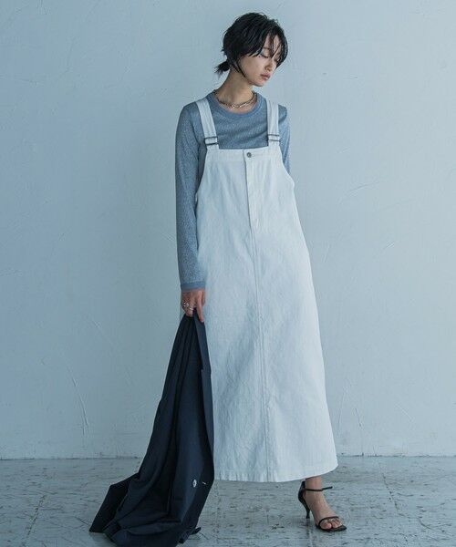 MAYSON GREY / メイソングレイ カットソー | チュール使いラメリブロングTシャツ≪手洗い可能≫ | 詳細14