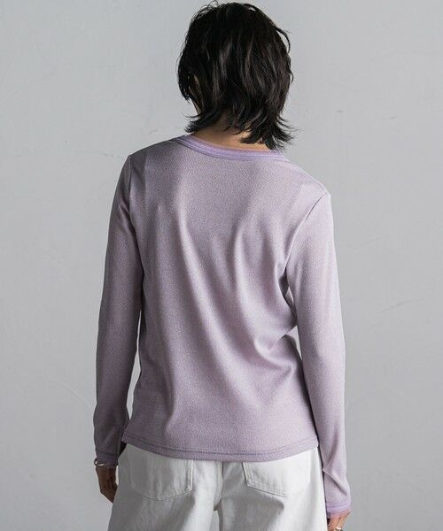 MAYSON GREY / メイソングレイ カットソー | チュール使いラメリブロングTシャツ≪手洗い可能≫ | 詳細21