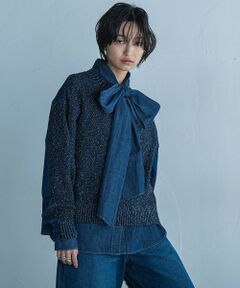 MAYSON GREY / メイソングレイ ニット・セーター | デニムドッキングニットプルオーバー≪手洗い可能≫
