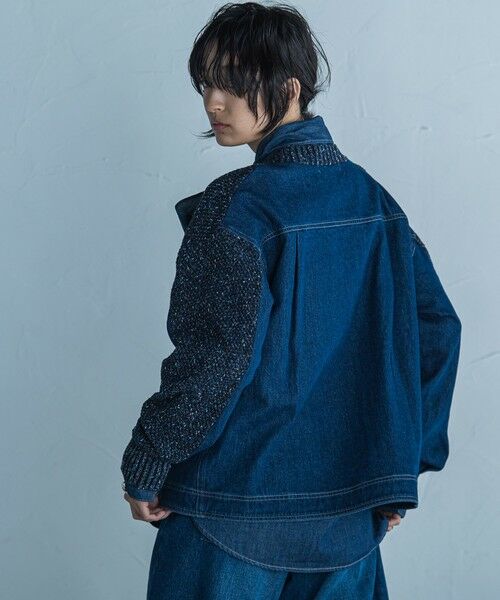 MAYSON GREY / メイソングレイ ニット・セーター | デニムドッキングニットプルオーバー≪手洗い可能≫ | 詳細3