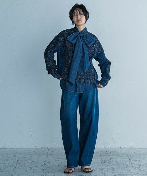 MAYSON GREY / メイソングレイ ニット・セーター | デニムドッキングニットプルオーバー≪手洗い可能≫ | 詳細4