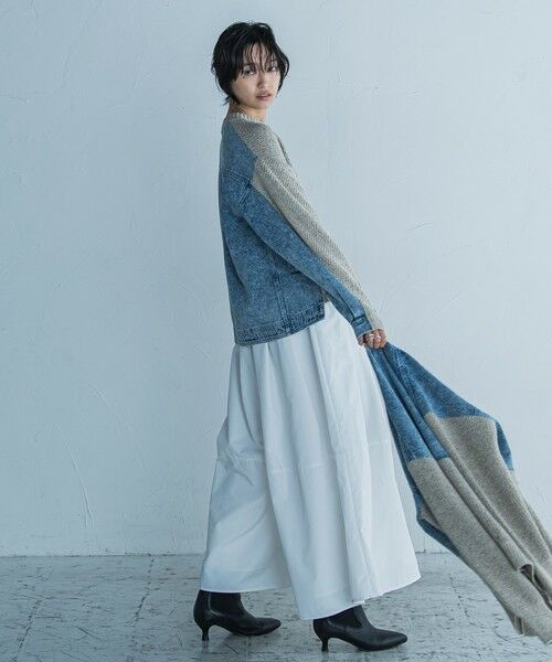 MAYSON GREY / メイソングレイ ニット・セーター | デニムドッキングニットプルオーバー≪手洗い可能≫ | 詳細12