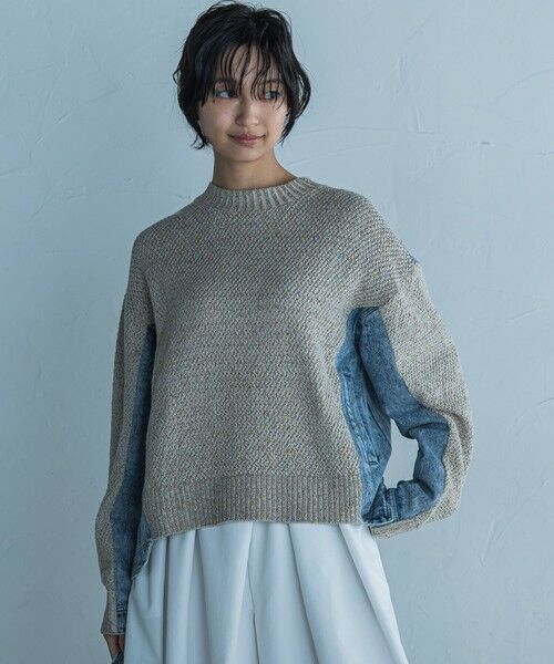 MAYSON GREY / メイソングレイ ニット・セーター | デニムドッキングニットプルオーバー≪手洗い可能≫ | 詳細8