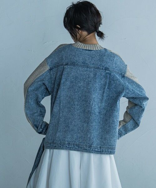 MAYSON GREY / メイソングレイ ニット・セーター | デニムドッキングニットプルオーバー≪手洗い可能≫ | 詳細9