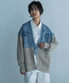 MAYSON GREY / メイソングレイ ニット・セーター | デニムドッキングニットカーデ≪手洗い可能≫