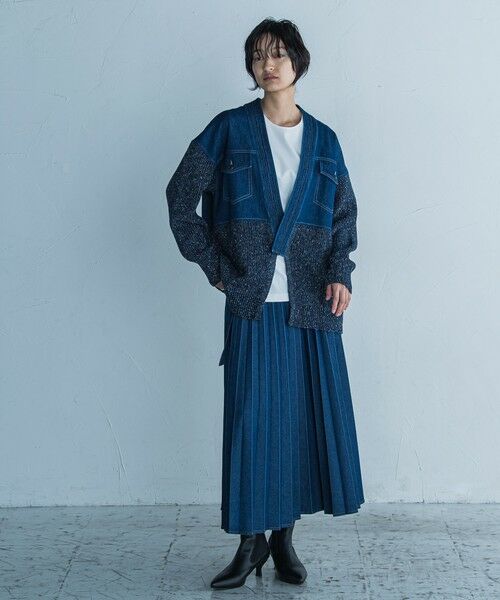 MAYSON GREY / メイソングレイ ニット・セーター | デニムドッキングニットカーデ≪手洗い可能≫ | 詳細4