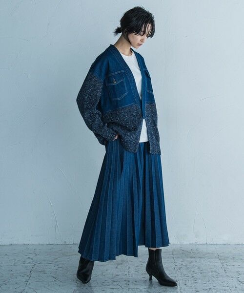 MAYSON GREY / メイソングレイ ニット・セーター | デニムドッキングニットカーデ≪手洗い可能≫ | 詳細5