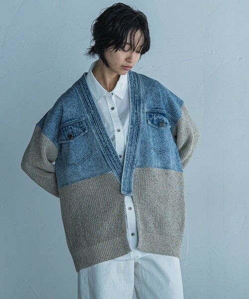 MAYSON GREY / メイソングレイ ニット・セーター | デニムドッキングニットカーデ≪手洗い可能≫ | 詳細19