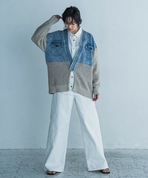 MAYSON GREY / メイソングレイ ニット・セーター | デニムドッキングニットカーデ≪手洗い可能≫ | 詳細22